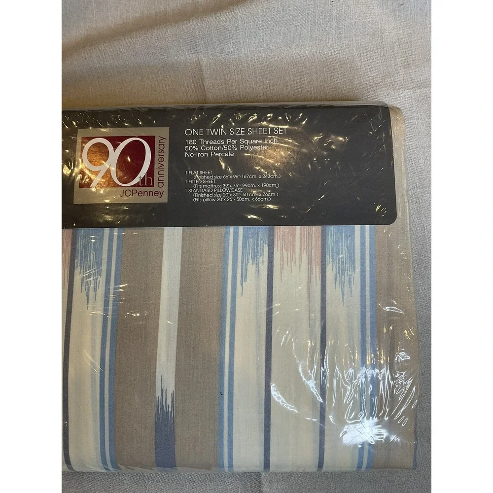 JCPenney Twin Sheet Set 90th Anniversary ‎ Non Iron Southwest Design 1992